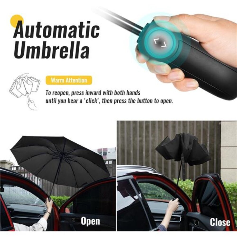 Travel Inverted Umbrella Compact Windproof- Automatic reverse Umbrellas - Picture 3 of 7